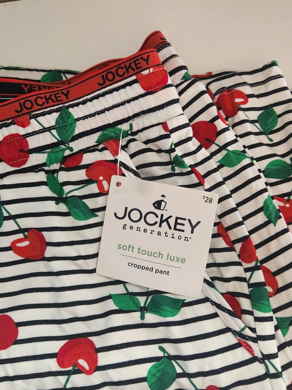 Jockey Generation Women's Luxe Crop Pants- Cherries size M, NWT - Picture 3 of 5